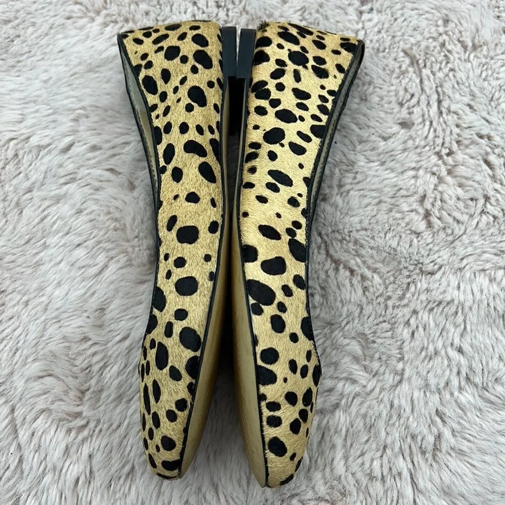 Ann Taylor leather calf hair 6.5M rounded toe flats